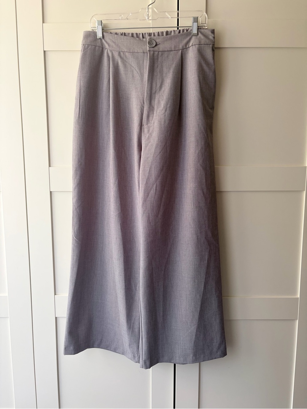 stradivarius Lavender Gray Wide leg pants